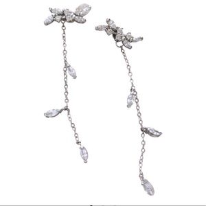 Sterling Silver Crystal Petal Drops Earrings